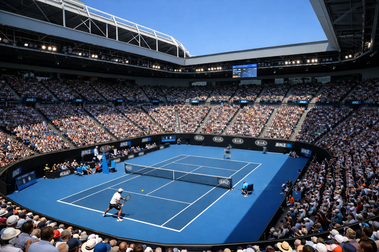 Pista central del Australian Open en Melbourne Park bajo techo retráctil