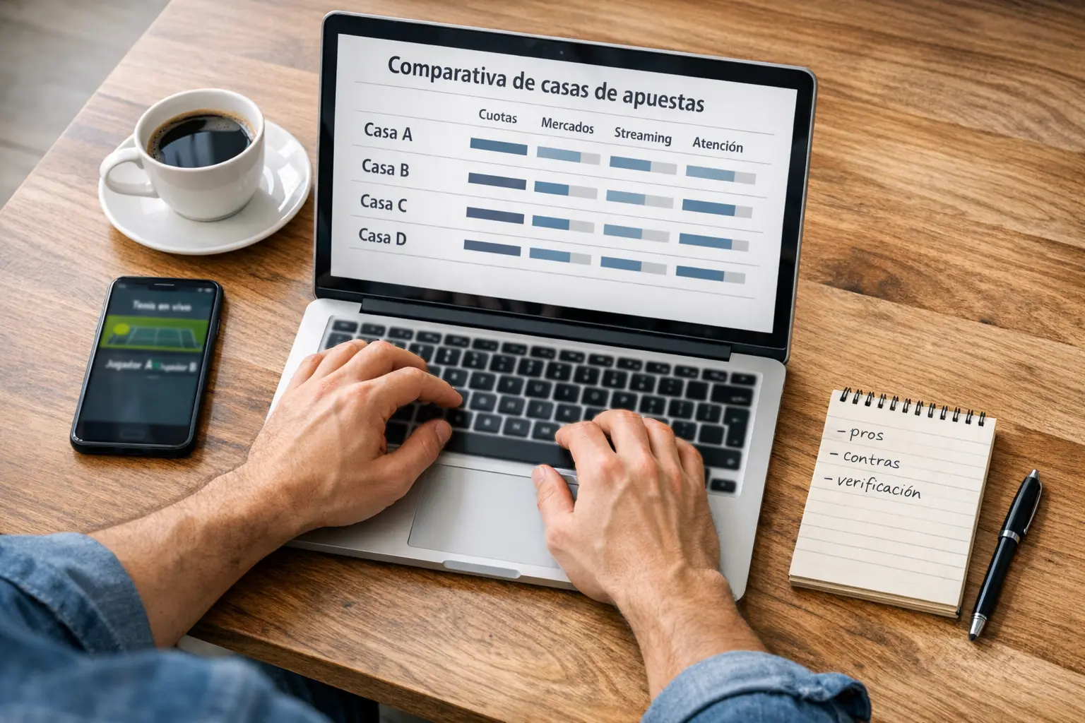 Persona comparando diferentes opciones de apuestas deportivas en un portátil